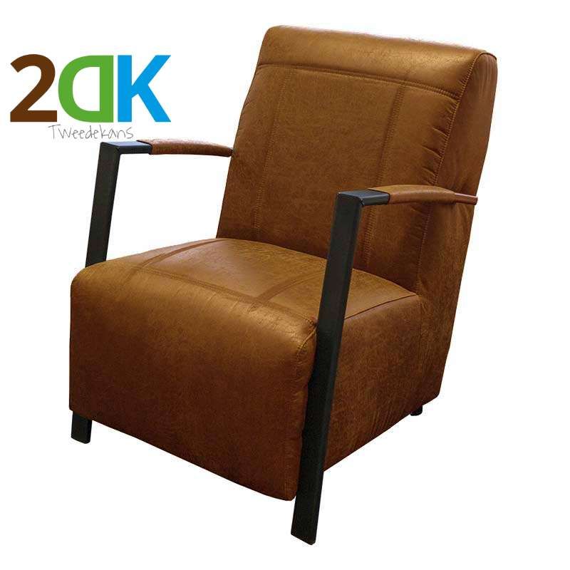 Tweedekans - Fauteuil - Rosetta - leer Colorado cognac 03