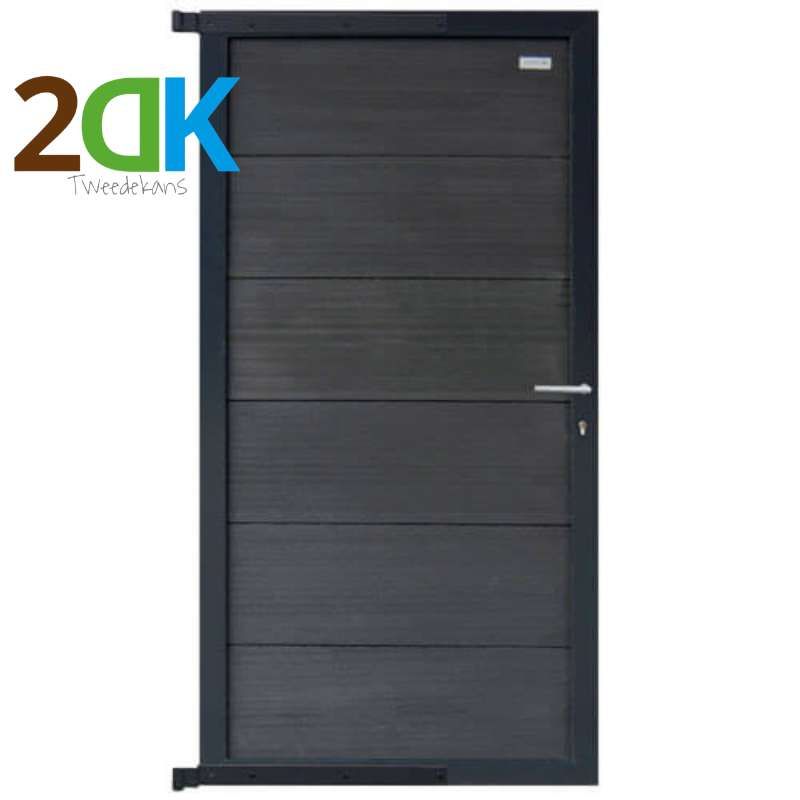 Tweedekans - Tuindeur aluminium antraciet frame Forte - composiet antraciet (90 x 180 cm)