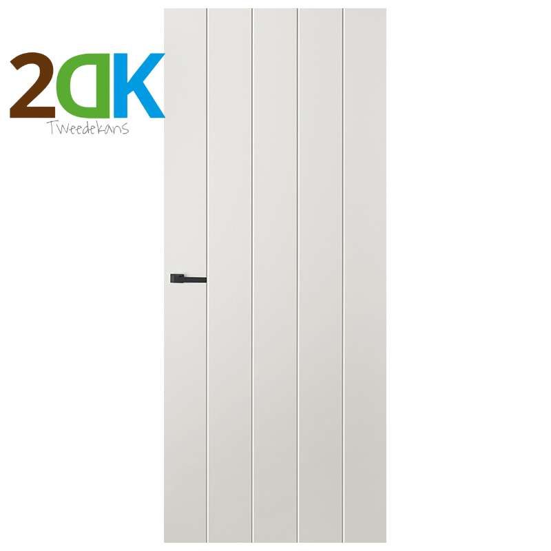 Tweedekans - Binnendeur - Liniedør - Lodret - Opdek - Rechts - 73x201,5 cm - Hoogwaardig afgelakt wit