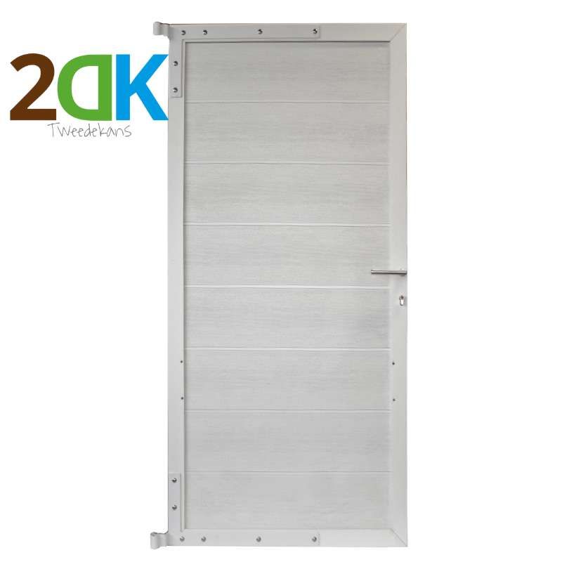 Tweedekans - Tuindeur aluminium wit frame Modular - composiet co-ex wit (90 x 180 cm)