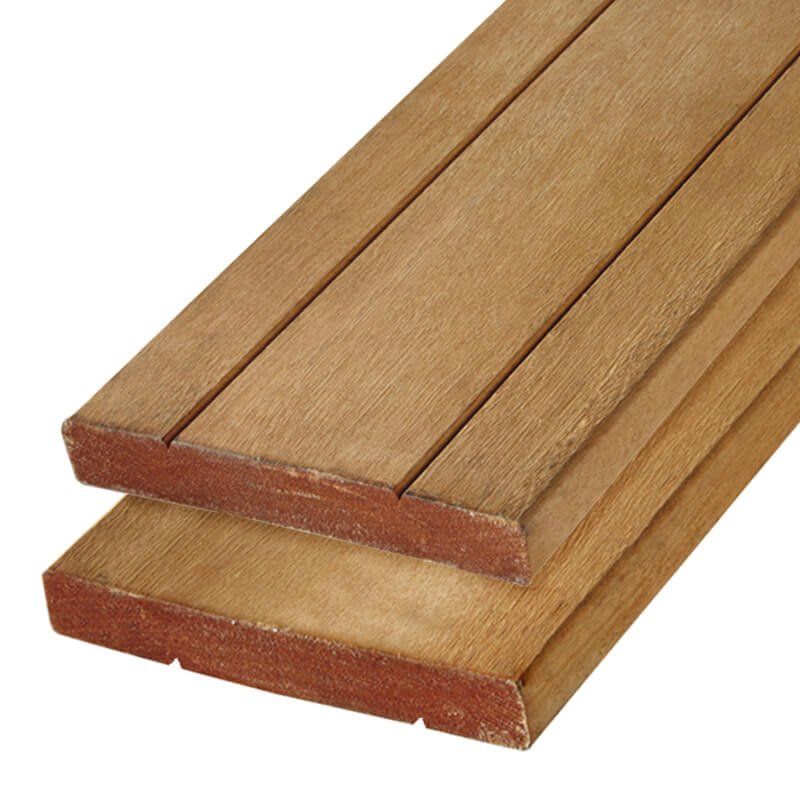 Vlonderplank hardhout Kapur 2,8 x 19,0 cm v-groef/vlak