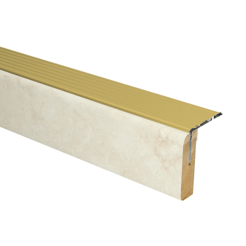 Uitloopprofiel Goud - Lulea Grijs Marmer - 136 x 6,3 cm