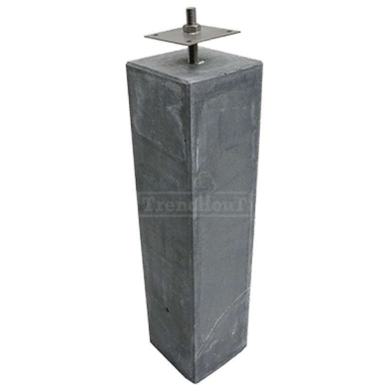 Betonpoer glad (12 x 12 x 58 cm) incl. RVS stelanker
