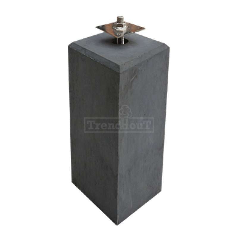Betonpoer glad (17 x 17 x 58 cm) incl. RVS stelanker