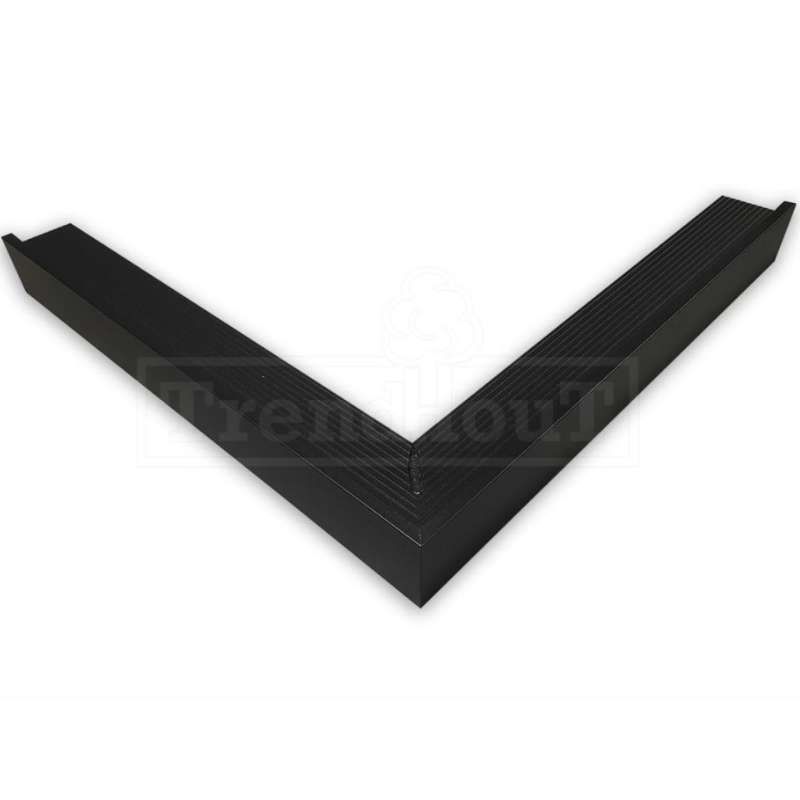 Daktrim aluminium zwart recht buitenhoek 50 x 50 cm (60 mm)