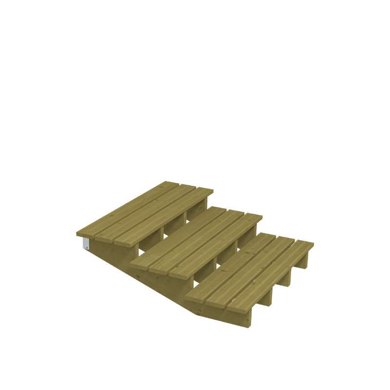 Tuintrap hout lui - 3 treden - inclusief treden - 118 x 42 x 120 cm