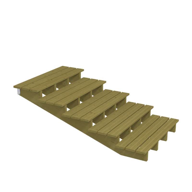 Tuintrap hout lui - 5 treden - inclusief treden - 196 x 67 x 120 cm