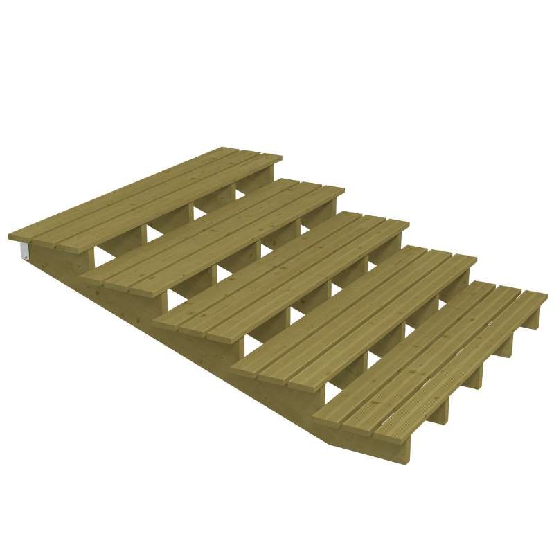 Tuintrap hout lui - 5 treden - inclusief treden - 196 x 68 x 180 cm