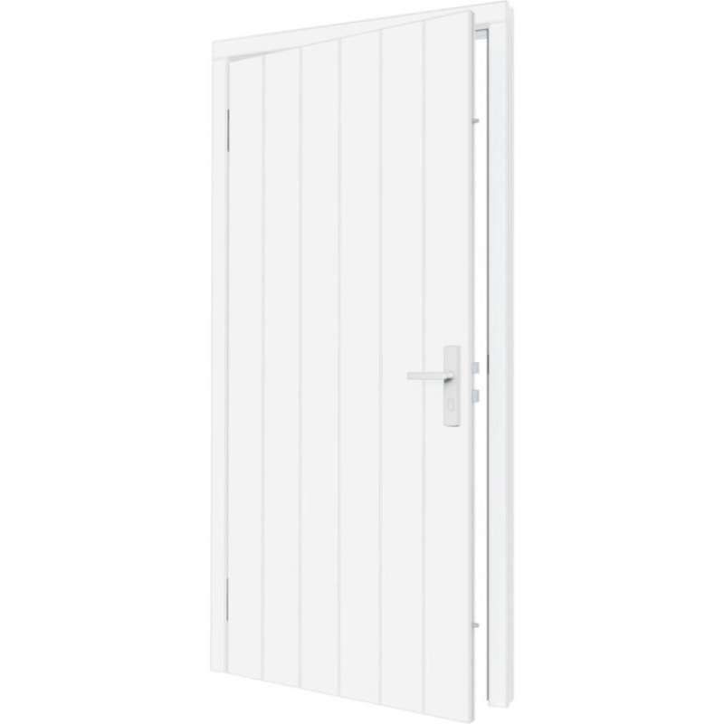 Enkele plaatdeur met kozijn - linksdraaiend - wit - 930 x 2115 mm incl. beslag