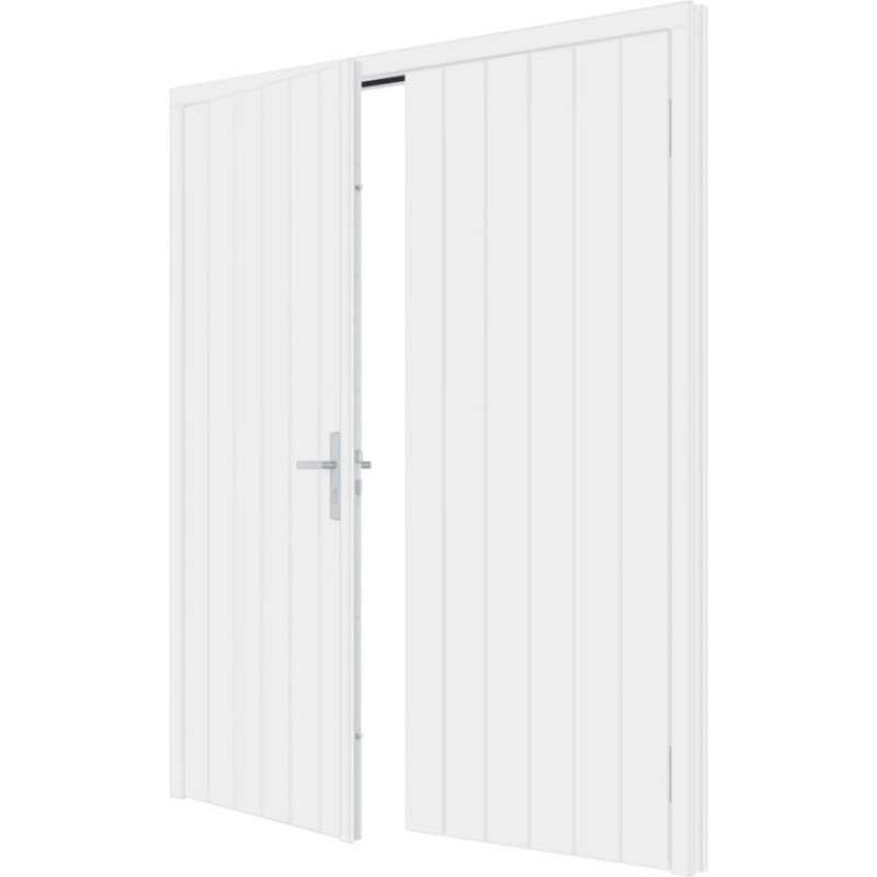 Dubbele plaatdeur met kozijn - wit - 930 x 2115 mm incl. beslag
