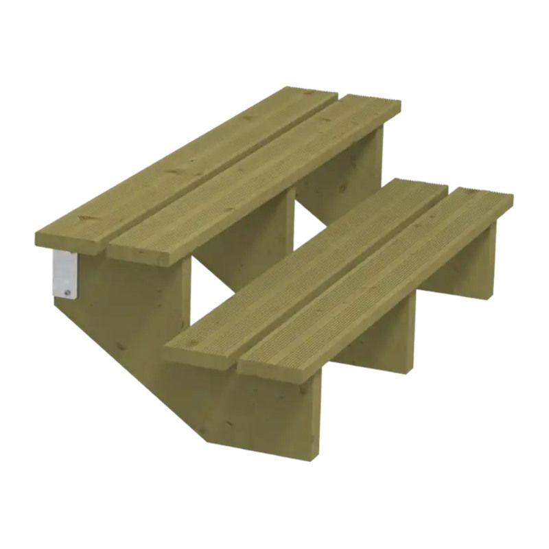 Tuintrap hout - 2 treden - inclusief treden - 50 x 34 x 120 cm