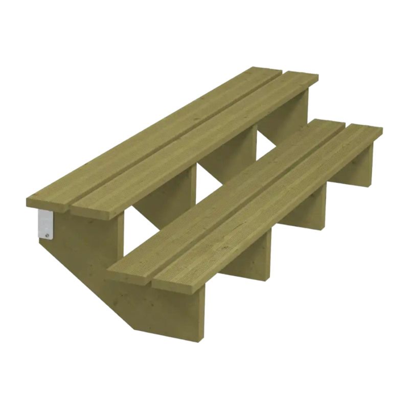 Tuintrap hout - 2 treden - inclusief treden - 50 x 34 x 180 cm