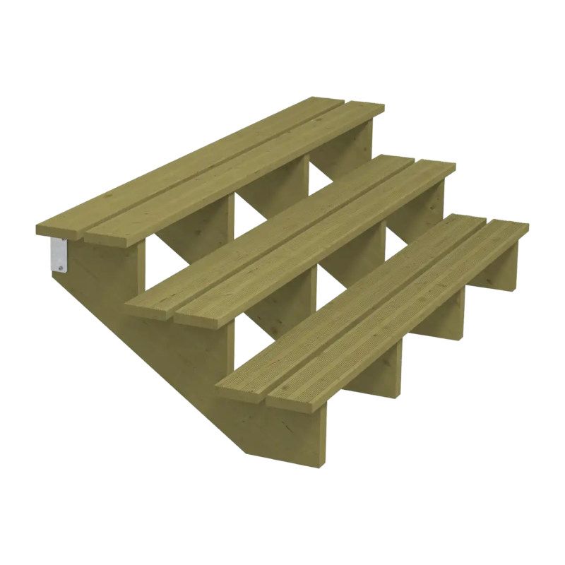 Tuintrap hout - 3 treden - inclusief treden - 76 x 54 x 180 cm