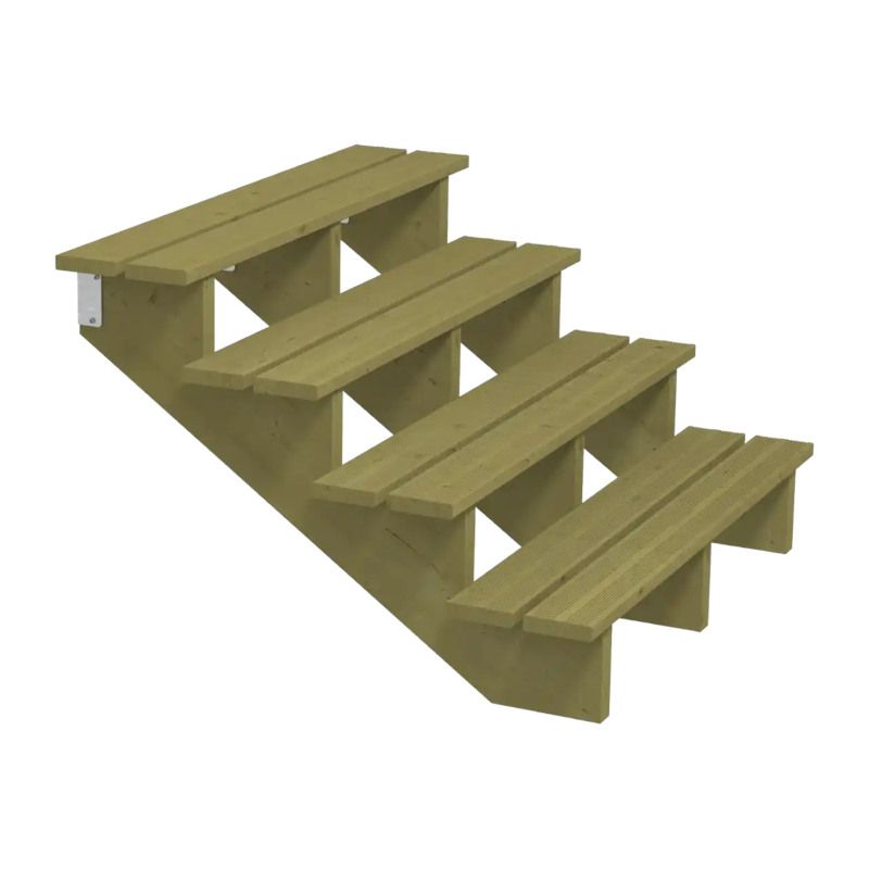 Tuintrap hout - 4 treden - inclusief treden - 101 x 71 x 120 cm