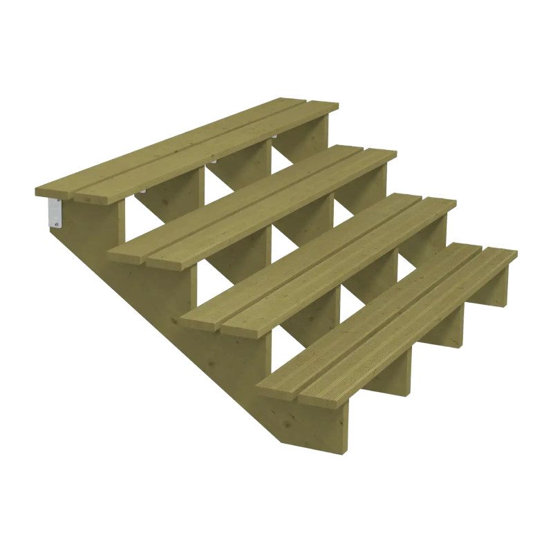 Tuintrap hout - 4 treden - inclusief treden - 101 x 71 x 180 cm