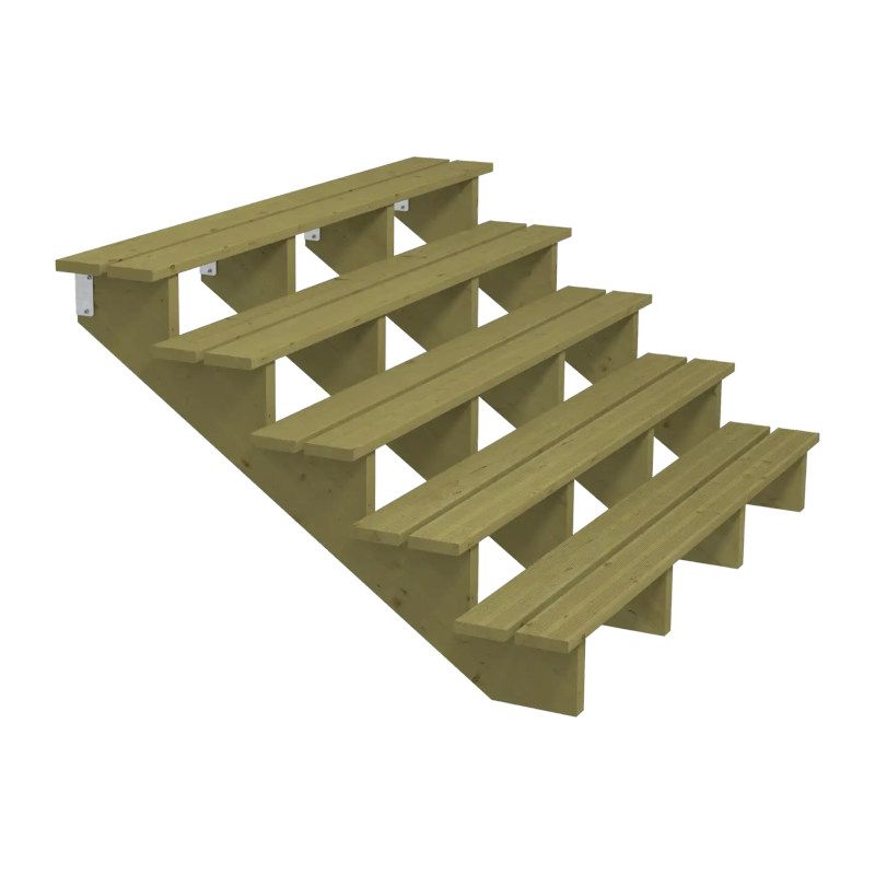 Tuintrap hout - 5 treden - inclusief treden - 126 x 88 x 180 cm