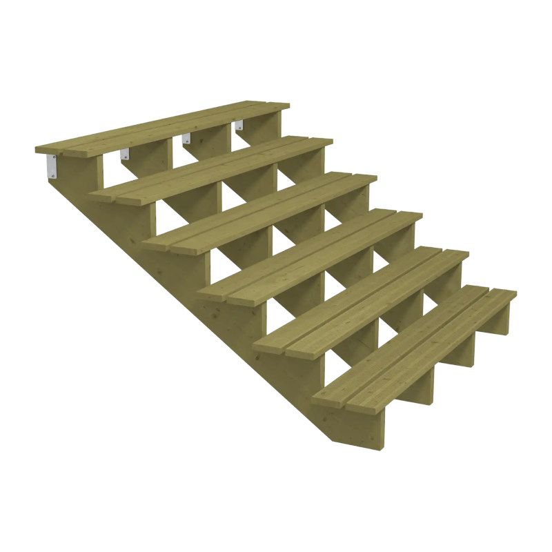 Tuintrap hout - 6 treden - inclusief treden - 150 x 102 x 180 cm