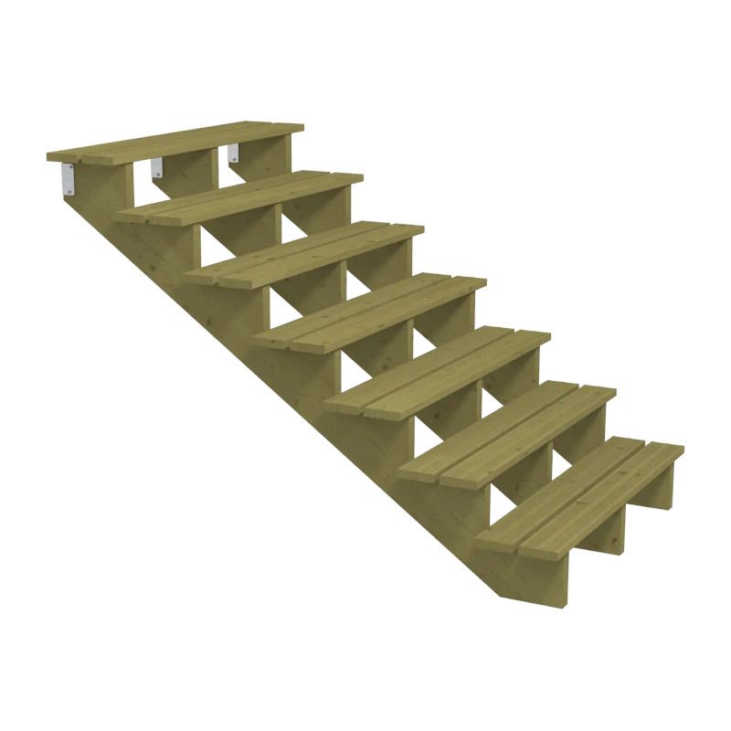 Tuintrap hout - 7 treden - inclusief treden - 175 x 119 x 120 cm