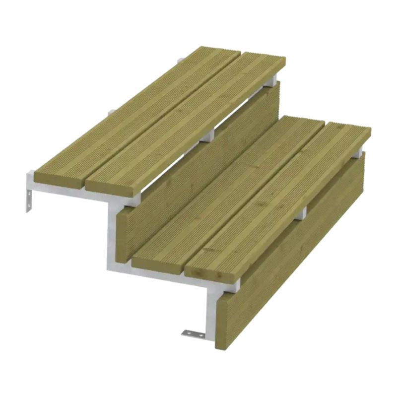 Tuintrap staal - 2 treden - inclusief treden 120 cm