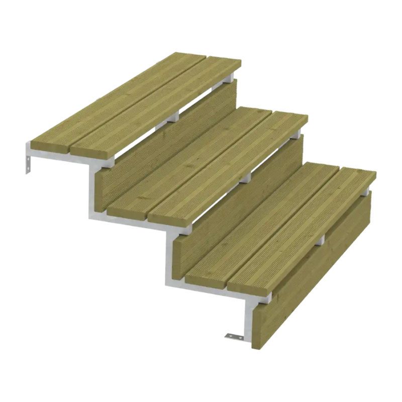 Tuintrap staal - 3 treden - inclusief treden 120 cm
