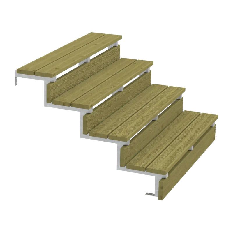 Tuintrap staal - 4 treden - inclusief treden 120 cm
