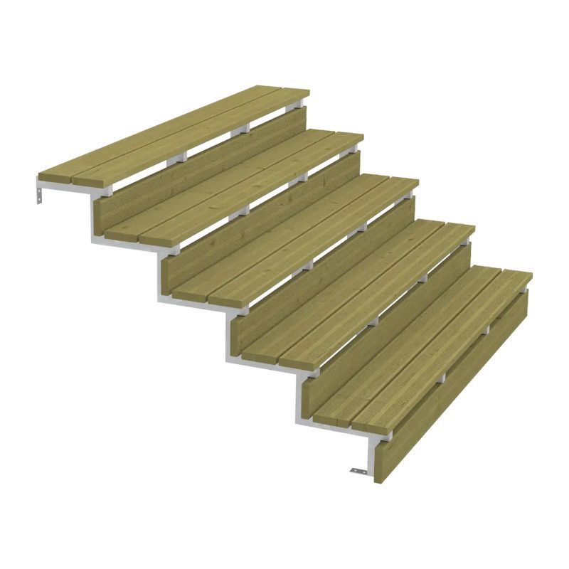 Tuintrap staal - 5 treden - inclusief treden 180 cm