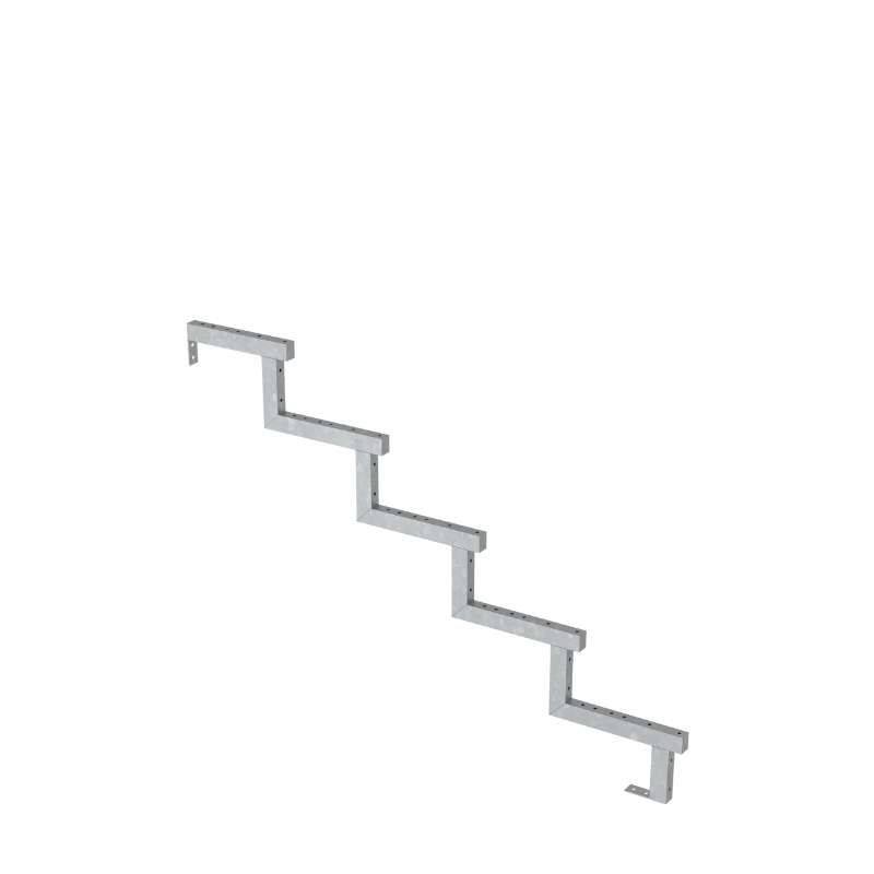 Tuintrap staal - Trapbalk 5 treden - 128 x 85 cm