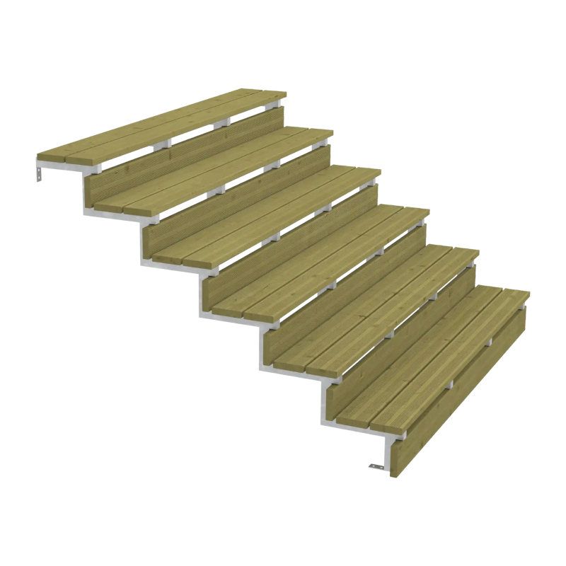 Tuintrap staal - 6 treden - inclusief treden 180 cm