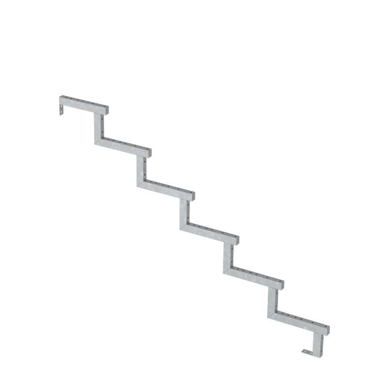 Tuintrap staal - Trapbalk 6 treden - 153 x 102 cm