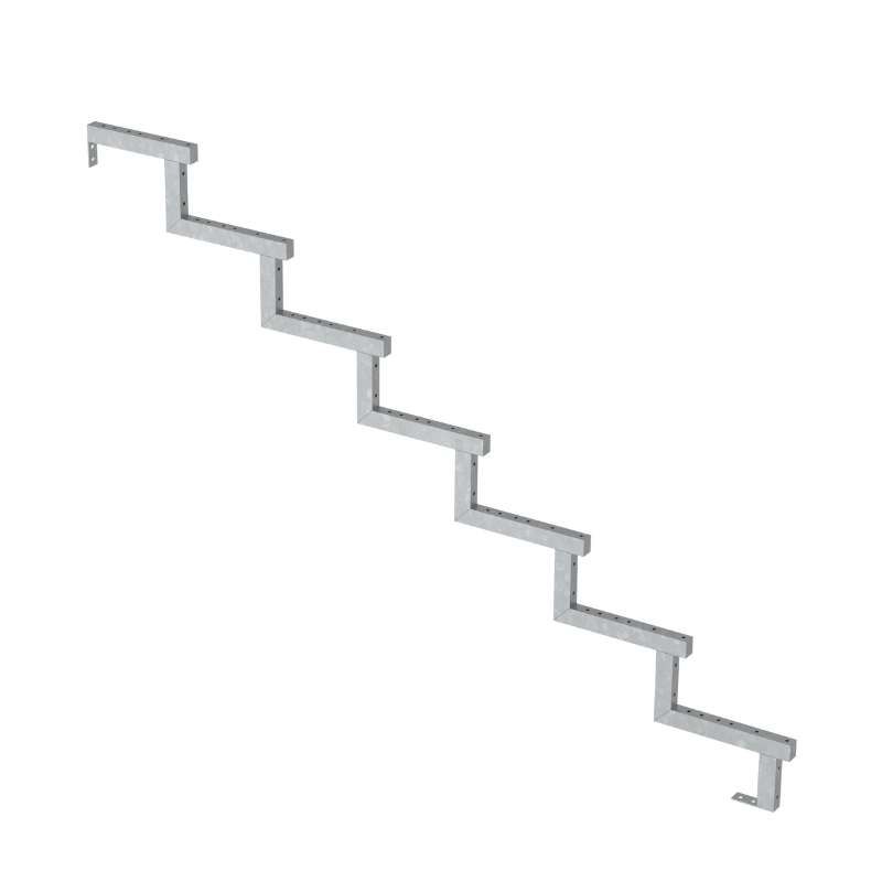 Tuintrap staal - Trapbalk 7 treden - 178 x 119 cm