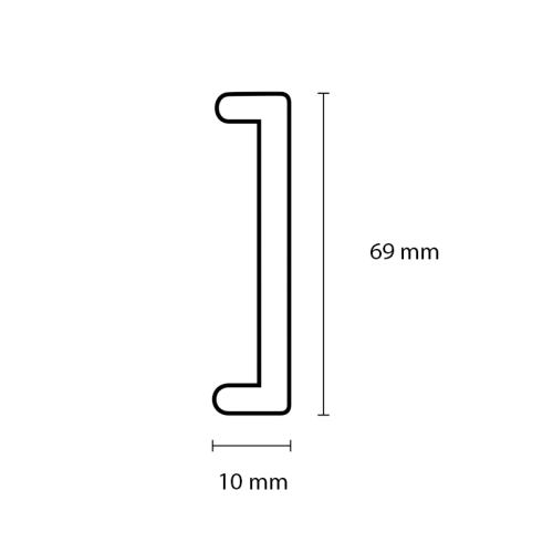 Afwerklijst U-kap - Jönköping Blond Eiken - 69 x 10 mm 305 cm
