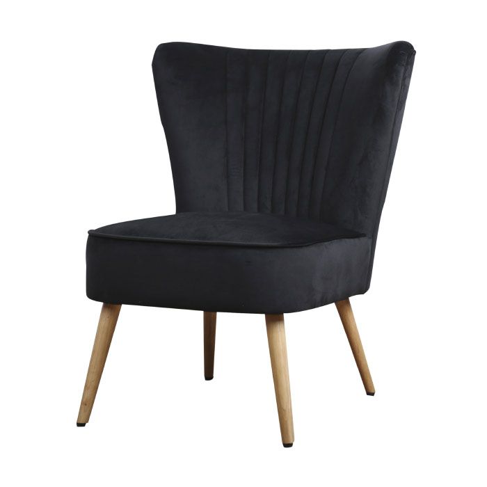Fauteuil - Eva - stof Velours zwart
