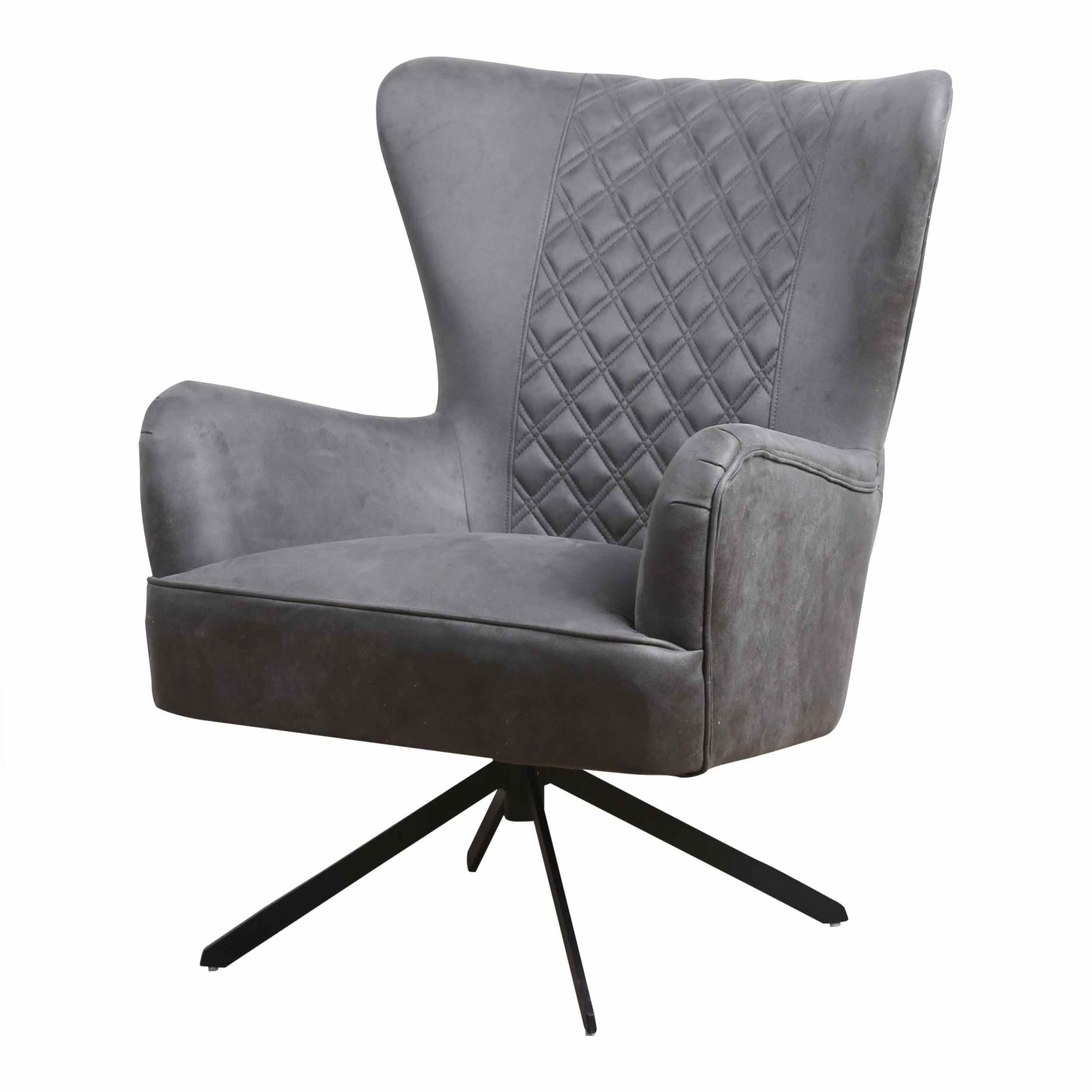 Fauteuil Daley | lederlook Soft antraciet