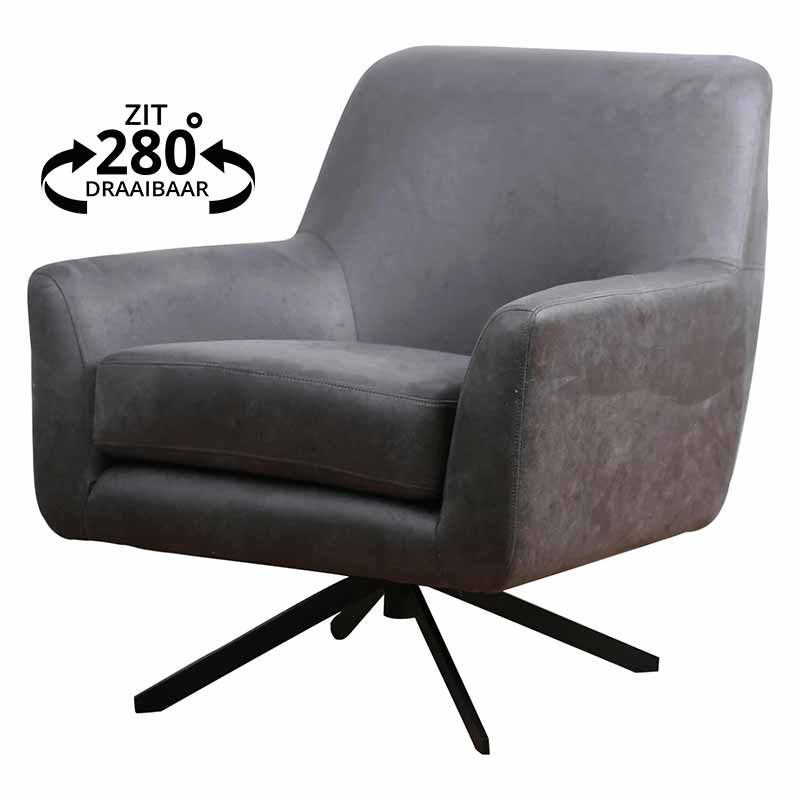 Fauteuil - Dion - stof Soft antraciet