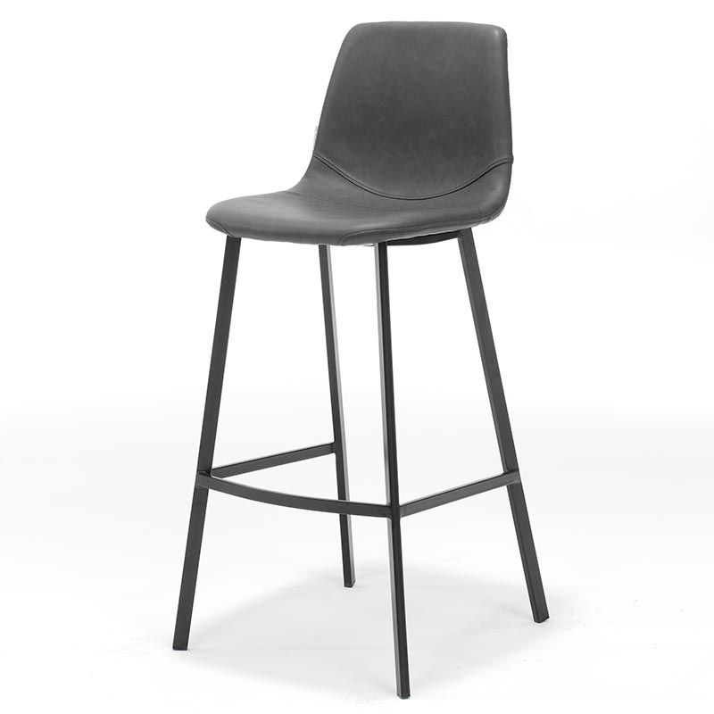 Barkruk Monza - leer Vintage zwart