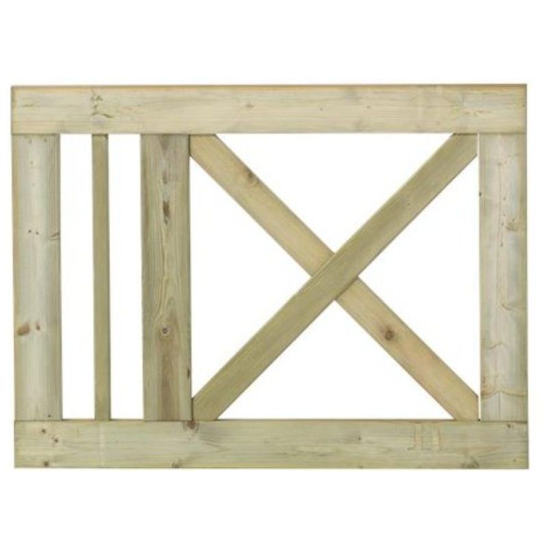 Tuinpoort vuren - "Slot" recht groen geimpregneerd (100 x 75 cm)
