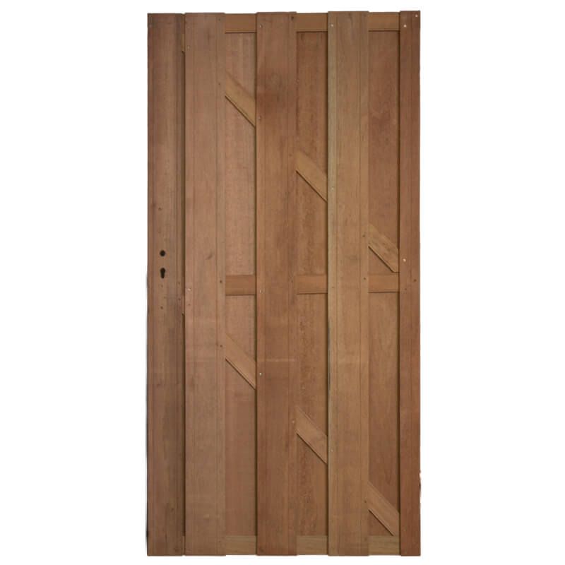 Tuindeur hardhout keruing recht (90 x 180 cm) v-groef schermdikte 3,5 cm