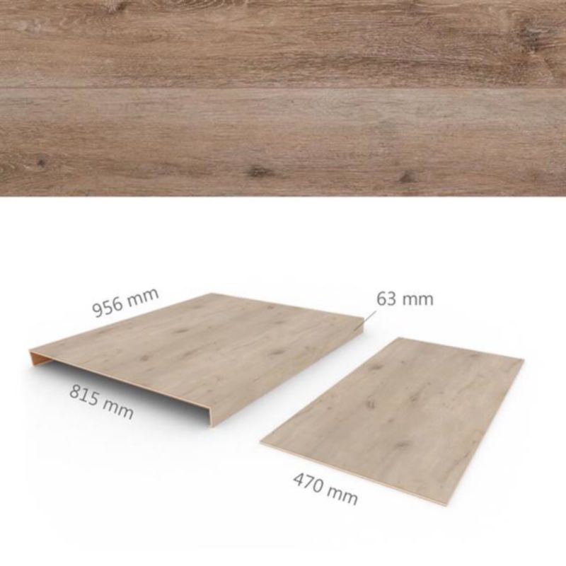 Overzettreden met neus (2 stuks) - PVC WPC - Acorn - Box A 95,6 x 81,5 cm