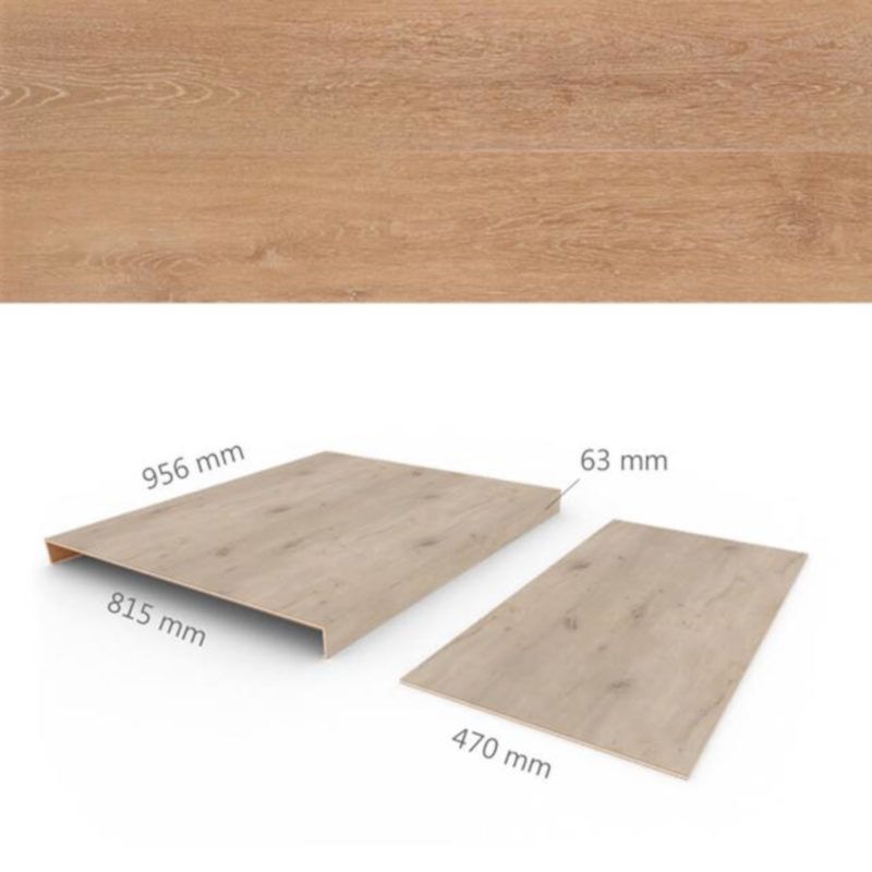 Overzettreden met neus (2 stuks) - PVC WPC - Lumber - Box A 95,6 x 81,5 cm