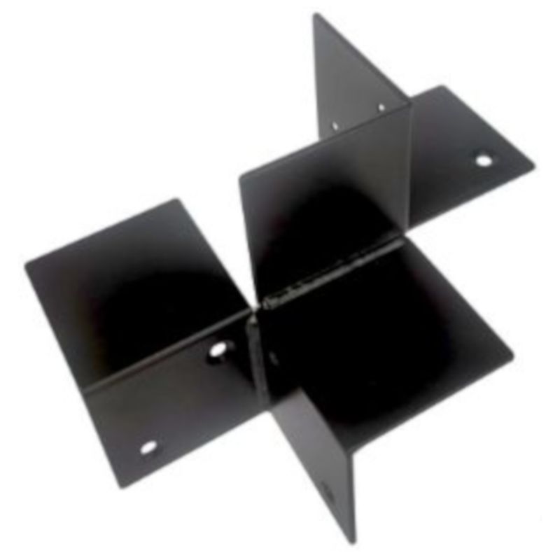 Houtverbinding vierweg - verzinkt en zwart gepoedercoat - 85 x 85 mm