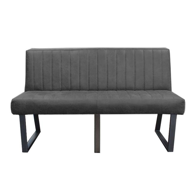 Eetkamerbank - Hengelo - leer Missouri antraciet 09 - 220 cm