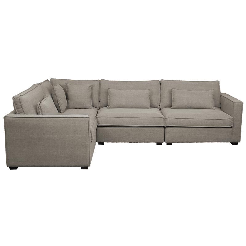 Modulaire bank - Mazur - stof Kiss taupe 181 - zelf samenstellen
