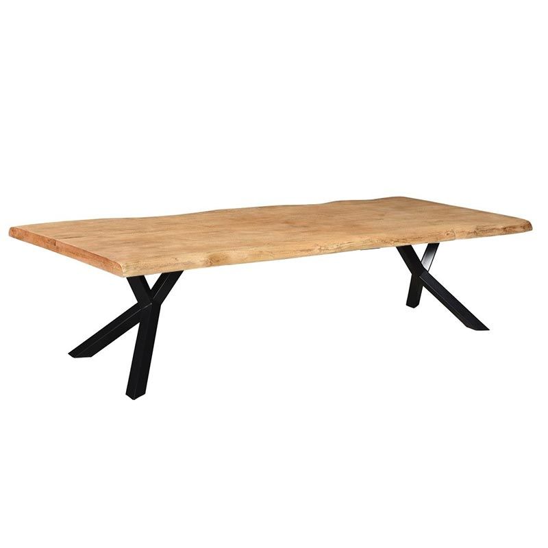 Boomstamtafel massief Mango - 200 x 100 x 78 cm - Bladdikte 4,0 cm - Y-poot