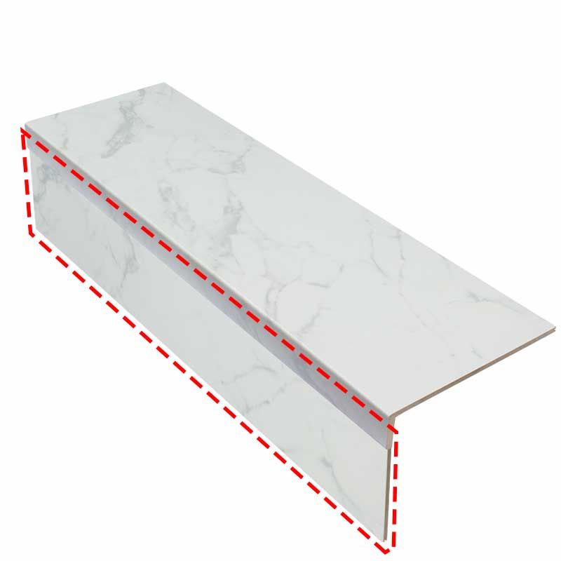 Stootbord (3 stuks) - Laminaat - White Marble - 130 x 20 cm