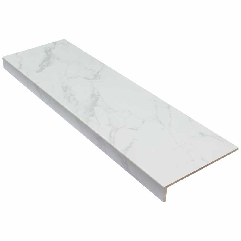 Overzettrede met neus - Laminaat - White Marble - 130 x 38 cm