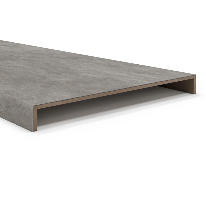 Overzettreden met neus (2 treden) - PVC toplaag - Mercurius grey - 150 x 55 cm