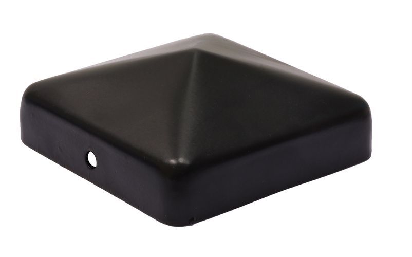 Paalkap zwart gepoedercoat (binnenmaat 7,1 x 7,1 cm)