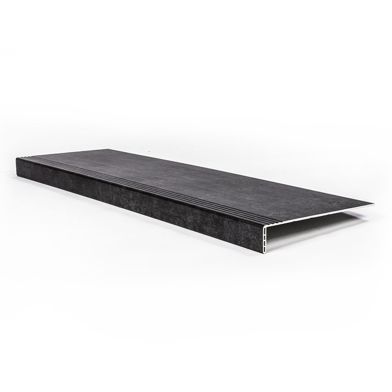 Overzettrede met neus - SPC - Beton Zwart - 100 x 30 cm