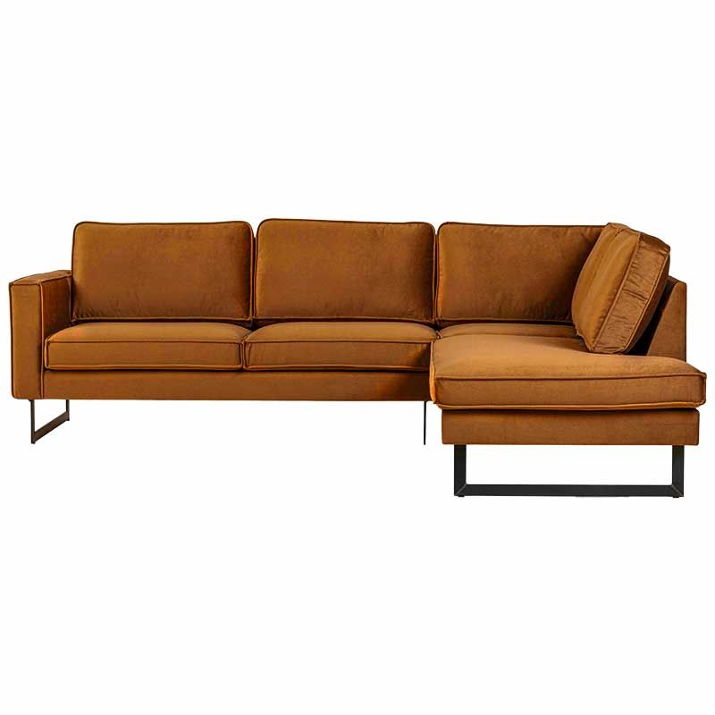 Hoekbank - Stuart - rechts - Velours Adore cognac 28