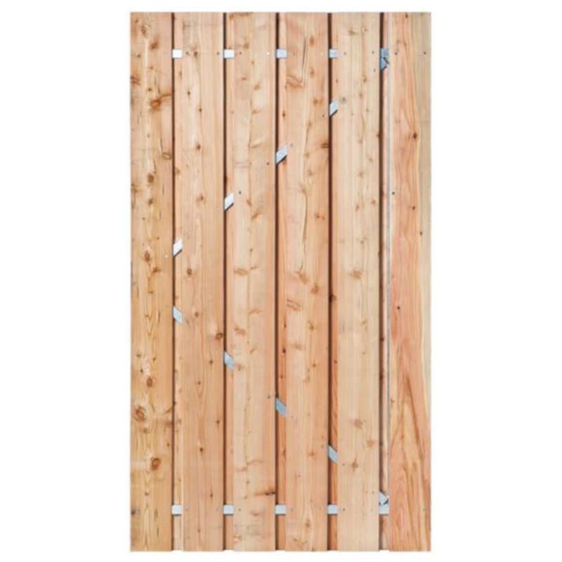 Tuindeur Douglas recht met stalen frame (130 x 195 cm)